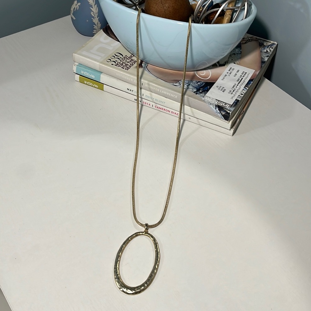 Chicos long gold necklace